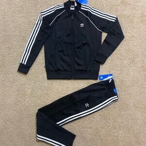 adidas Originals Superstar SST TRACKSUIT BLACK ( pants & jacket) Women’s Sz S